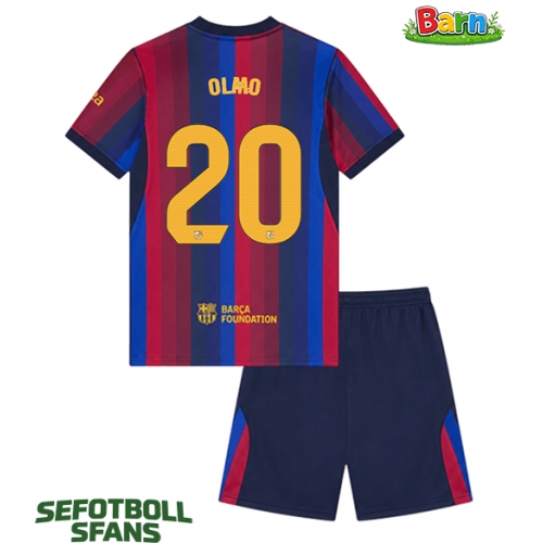 Barcelona Dani Olmo #20 Hemmaställ Barn 2026-27 Kortärmad (+ Korta byxor)
